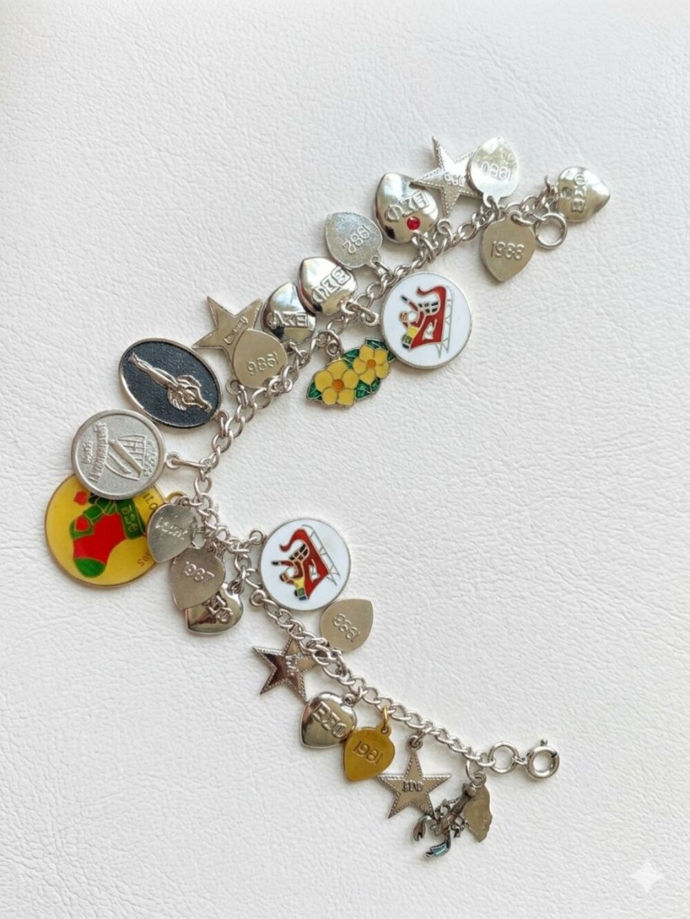 vintage sorority charm bracelet 1980's